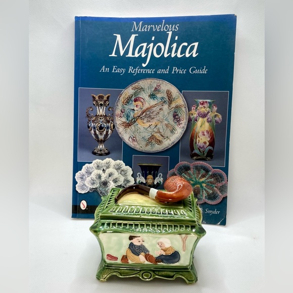 Antique Majolica Humidor Box and Majolica Book: Humidor is Featured on page 62 - Picture 1 of 11